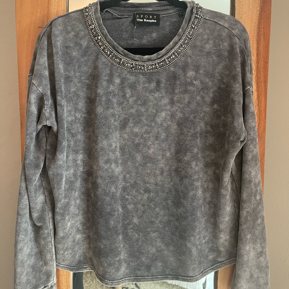 The Kooples Sport Jewel Neck Sweatshirt